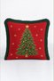 Red Pine Tree New Year's Patterned Tasseled Cushion Cover - New Year's Decoration Green Pillowcase - 3