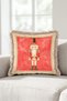 Tin Soldier Red New Year's Tasseled Cushion Cover - New Year's Fringed Pillowcase - 3
