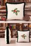 Shepherd's Purse Cream New Year's Patterned Tasseled Cushion Cover—New Year's Decoration Fringed Pillowcase - 2