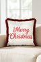 Merry Christmas and New Year's Decoration: Tasseled Cushion Cover—New Year's Decor: Burgundy Tasseled Pillowcase - 5