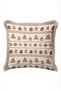 Taba Cookie New Year's Patterned Tasseled Cushion Cover—Rustic New Year's Gift Fringed Pillowcase - 4