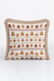 Taba Cookie New Year's Patterned Tasseled Cushion Cover—Rustic New Year's Gift Fringed Pillowcase - 6