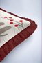 Joy Cream New Year's Decoration Tasseled Cushion Cover - Branch-Patterned New Year's Decoration Burgundy Fringed Cushion Cover - 5
