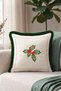 Shepherd's Purse Cream New Year's Patterned Tasseled Cushion Cover—New Year's Decoration Fringed Pillowcase - 5