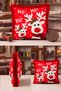 Ho! Red Deer New Year's Decoration Tasseled Cushion Cover—New Year's Decoration Fringed Pillowcase - 2