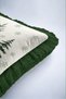 Cream Pine Christmas-Patterned Tasseled Cushion Cover—Rustic New Year's Decor Green Fringed Pillowcase - 4