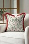 Ecru Pine Christmas-Patterned Tasseled Cushion Cover - With Bow Detail Christmas Decorative Fringed Pillowcase - 6