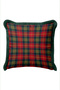 Red Plaid New Year's Pattern Tasseled Cushion Cover—Retro New Year's Decoration Green Fringed Cushion Case - 6