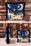 Hilal New Year's Patterned Tasseled Cushion Cover - Snowy Village Christmas Decoration Tasseled Pillowcase - 2