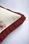 All Is Calm Cream-Colored New Year's Patterned Tasseled Cushion Cover—New Year's Decor Burgundy Fringed Pillowcase - 7