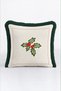 Shepherd's Purse Cream New Year's Patterned Tasseled Cushion Cover—New Year's Decoration Fringed Pillowcase - 3