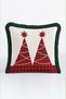 Red Pine New Year's Patterned Tasseled Cushion Cover - Plaid New Year's Green Fringed Pillowcase - 7