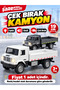 19 cm Light-Up and Sound-Activated Pull-Back Toy Truck – Friction-Powered Moving Open-Bed Cargo Truck, Realistic Model Vehicle, Ages 3+