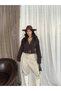 Women's Sleeveless Belted Double-Breasted Cropped Trench Coat with Wrap Neckline Detail - 3
