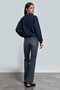 Embroidery Detailed Sweatshirt Navy Blue - 3