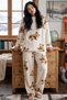 Ecru Teddy Bear Print Wellsoft Knit Pajama Top and Bottom Set 8101 - 2