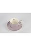 Fili e Fiori Porcelain 2-Piece Purple-White Coffee Cup Set, 90 ml - 2