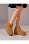 Women's Taba Suede Thick Sole Buckled Fur-Trimmed Short Boots by Guyn