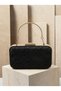 Black Lace Women's Evening Clutch Bag with Strappy Chain Strap, Gold Accents, and Handle—Perfect for Weddings and Engagement Parties - 5