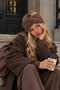 Women's Winter Coffee-Colored Bearded Knitted Twisted Knot Hairband Bandana BND02 - 2
