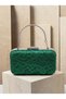 Green Lace Women's Evening Clutch Bag with a Strappy Handle, Chain Strap, and Silver Accents—Perfect for Weddings and Engagement Parties - 5