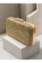 Gold Lace Women's Evening Clutch Bag with Gold Accents and Chain Strap for Weddings and Engagements