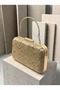 Gold Lace Women's Evening Clutch Bag with Gold-Accented Strappy Chain Strap for Weddings and Engagements - 4