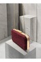 Burgundy Lace Women's Evening Clutch Bag with Gold Accents, Strappy Chain Strap, and Handle—Perfect for Weddings and Engagements - 7