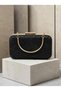 Black Lace Women's Evening Clutch Bag with Strappy Chain Strap, Gold Accents, and Handle—Perfect for Weddings and Engagement Parties - 3
