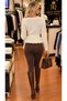 Women's Long-Sleeved Knit Blouse with a Tie-Detail and Ruffle Detail - 3