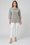 Women's Shirt Collar Blouse with Stone Embellishments and Glittery Details - 2