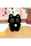 Kawai Big-Eyed Black Cat "The Legend of Luo Xiaohei" Plush Keychain Toy with Figure, 10 cm, Charm, Bag Accessory - 2