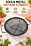 Multipurpose Black Metal Colander - Freestanding, Double-Handled, Fine-Mesh Stainless Steel Colander for Pasta, Rice, and Vegetables, 26 CM - 4