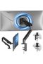 Monitor Arm VESA Mount Gas Spring Adjustable Computer Monitor Stand, Swivel Monitor Arm with 2-Grommet Mounting Base, Black