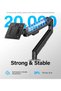 Monitor Arm VESA Mount Gas Spring Adjustable Computer Monitor Stand, Swivel Monitor Arm with 2-Grommet Mounting Base, Black - 7