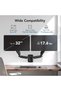 Dual Monitor Wall Mount for 17-32 Inch Screens - Height-Adjustable Gas Spring Arms (Per Arm 4.4-17.6lbs) - VESA 75x75/100x100 - Tilt, Swivel, Rotation - Home Office & Workspace Desk Setup - 2
