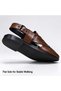 Comfortable ancient Greek style men's leather fisherman sandals, thick shock-absorbing insoles, handcrafted leather men's shoes, high-quality adjustable buckle summer shoes - 5