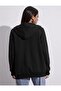 Women's Black Zippered Oversize Sweatshirt - 3