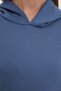 Navy Blue Oversize Scuba Sweatshirt - With Hood and Pocket TCTAW22TW0151 - 4