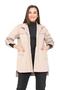 Plus Size Stone Color Trench Coat with Side Slits, Folded Sleeves, Pockets and Snap Detail