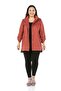 Plus Size Dried Rose Trench Coat with Side Slits, Folded Sleeves, Pockets and Snap Detail - 4