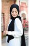 Black Plain Medina Silk Shawl - 2