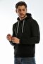 Erkek Siyah Kapüşonlu Sweatshirt