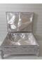 Prayer Rug Bundle Set with Storage, French Lace and Velvet Fabric. Gray Fabric, Silver Ecru Lace - 3