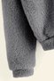 Women's Smoked Plush Low Shoulder Teddy Ear Hooded Sweatshirt - 3