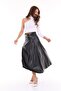 Women's Leather Bell Skirt with Belt Detail - 4