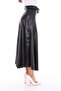 Women's Leather Bell Skirt with Belt Detail - 5