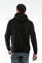 Erkek Siyah Kapüşonlu Sweatshirt - 2