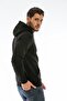 Erkek Siyah Kapüşonlu Sweatshirt - 5