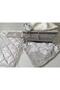 Prayer Rug Bundle Set with Storage, French Lace and Velvet Fabric. Gray Fabric, Silver Ecru Lace - 2